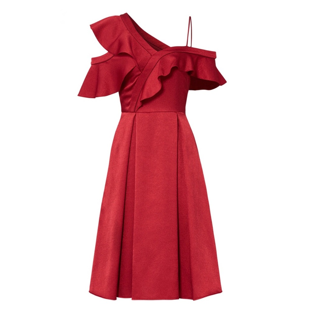 Ruffle Me Red  Dress NWT